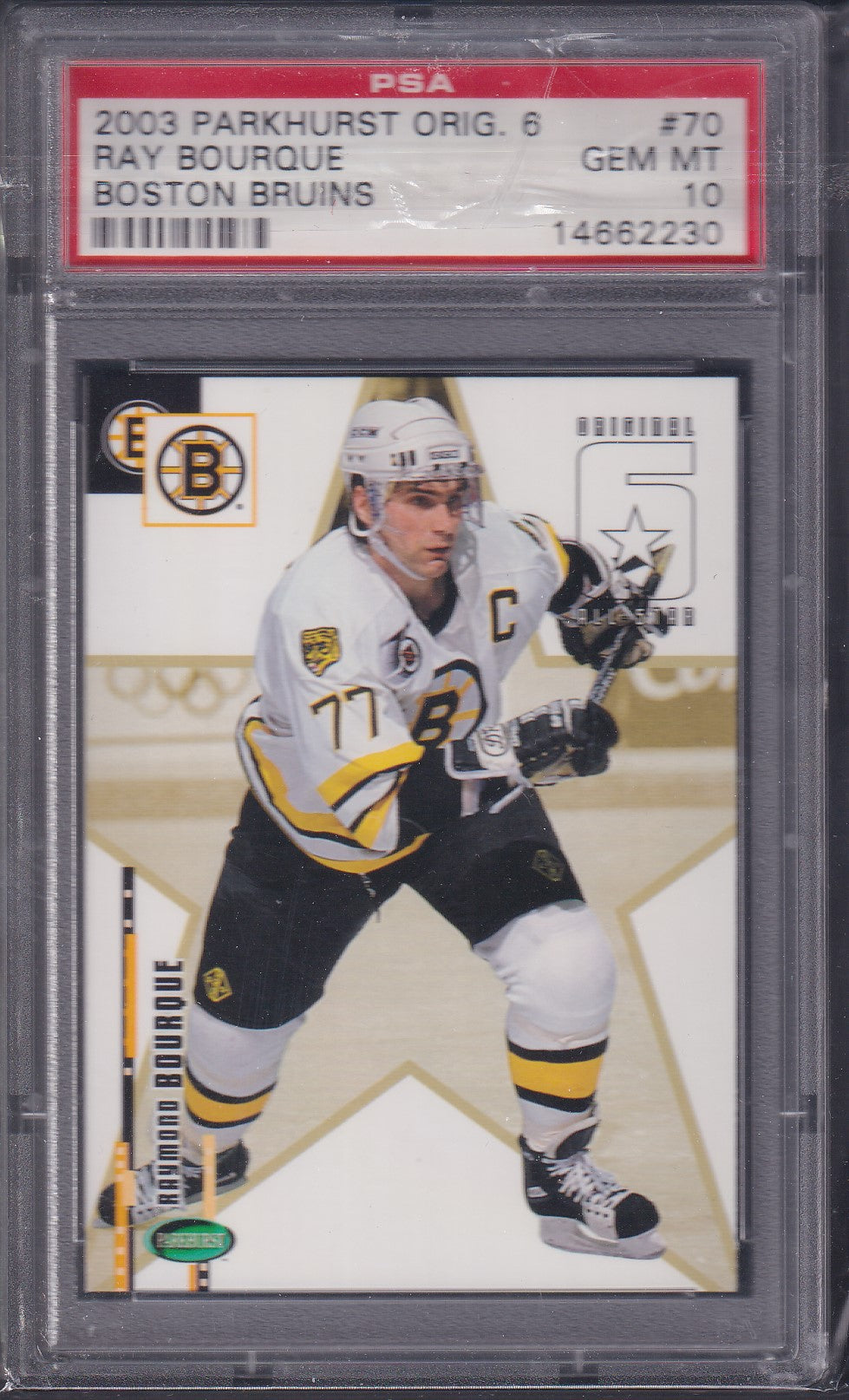 RAY BOURQUE, 2003 Parkhurst Original 6, Boston Bruins #70, PSA 10