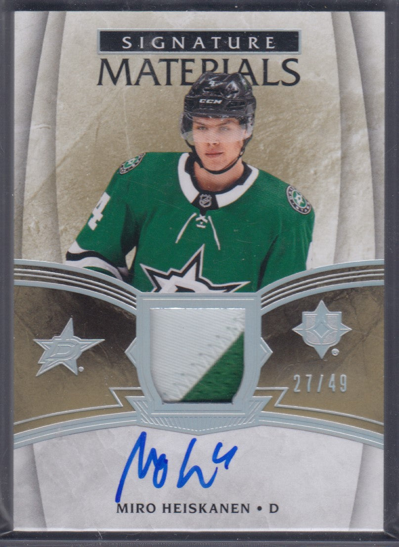 MIRO HEISKANEN, 2018 Upper Deck Ultimate Signature Materials #UMS-MH, /49