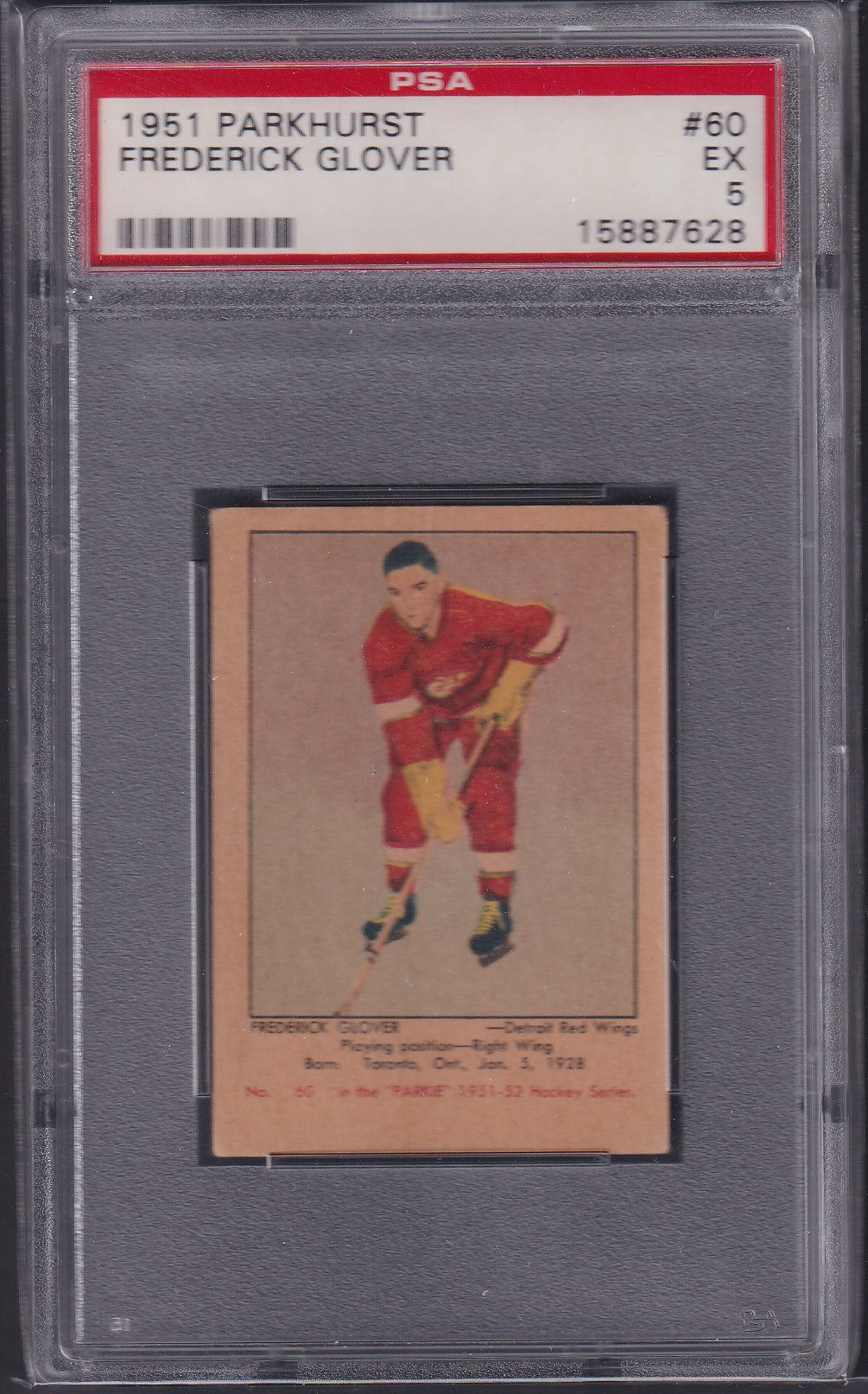 FREDERICK GLOVER - 1951 Parkhurst #60, PSA 5