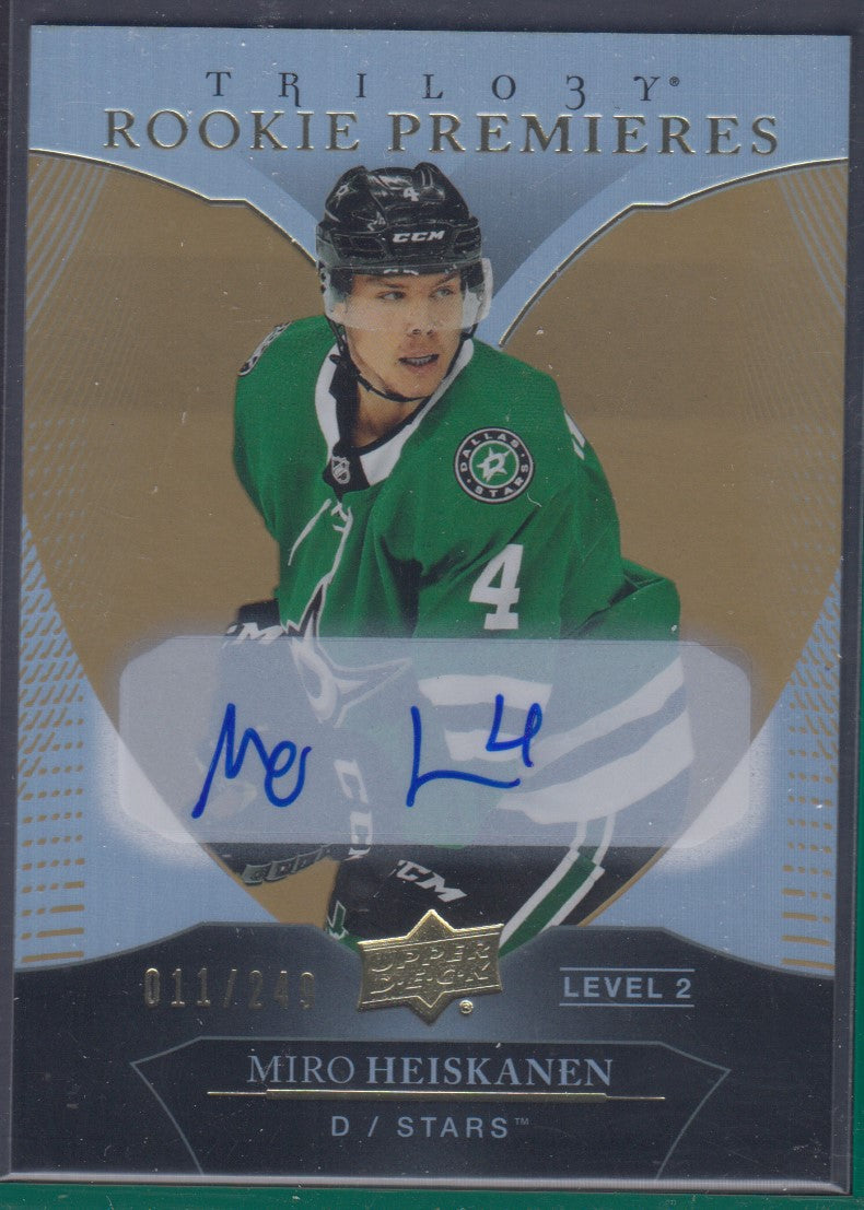 MIRO HEISKANEN, 2018 Trilogy Rookie Premieres Level 2 Auto #103, /249