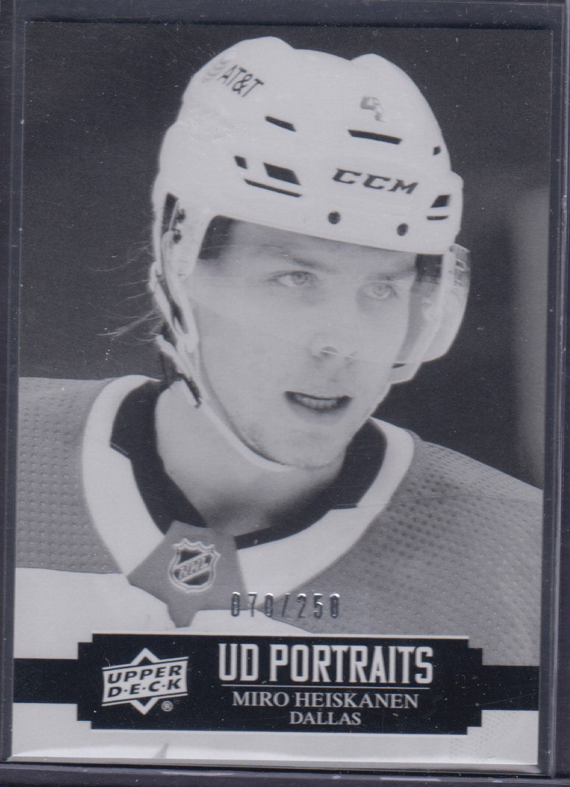 MIRO HEISKANEN, 2021 Upper Deck UD Portraits BLACK #P-15, /250