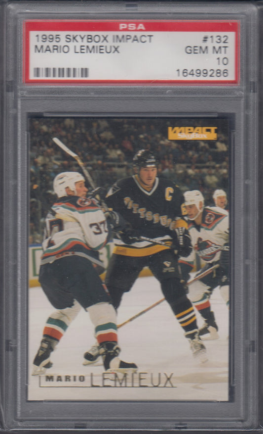 MARIO LEMIEUX, 1995 Skybox Impact #132, PSA 10