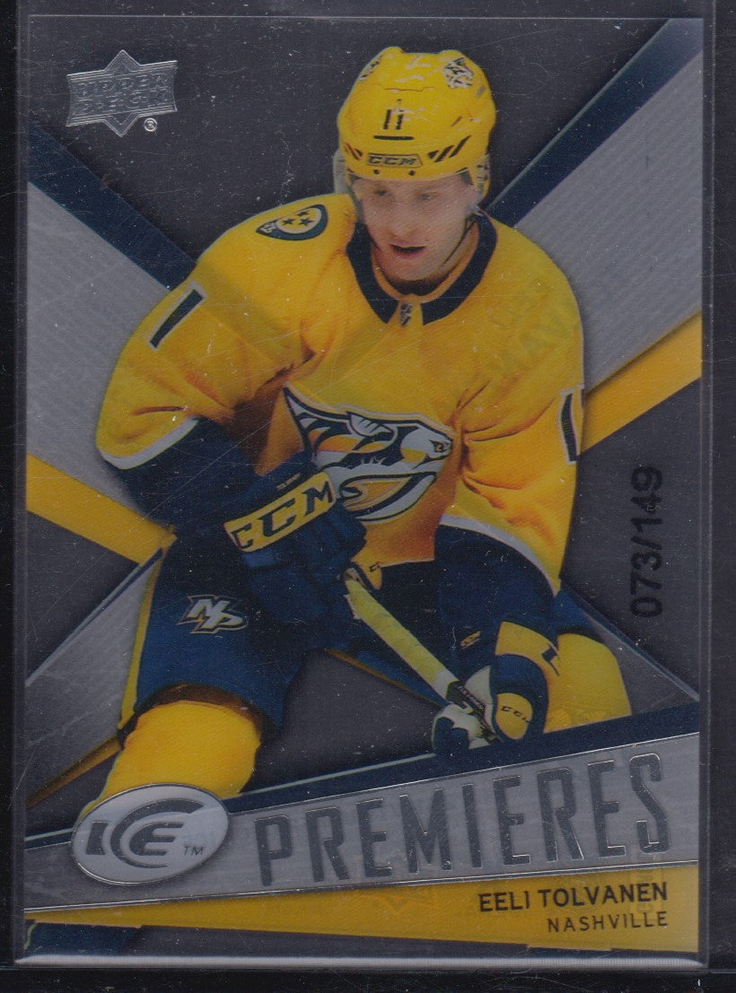 EELI TOLVANEN, 2018 Upper Deck Ice Premieres Rookie #5, /149