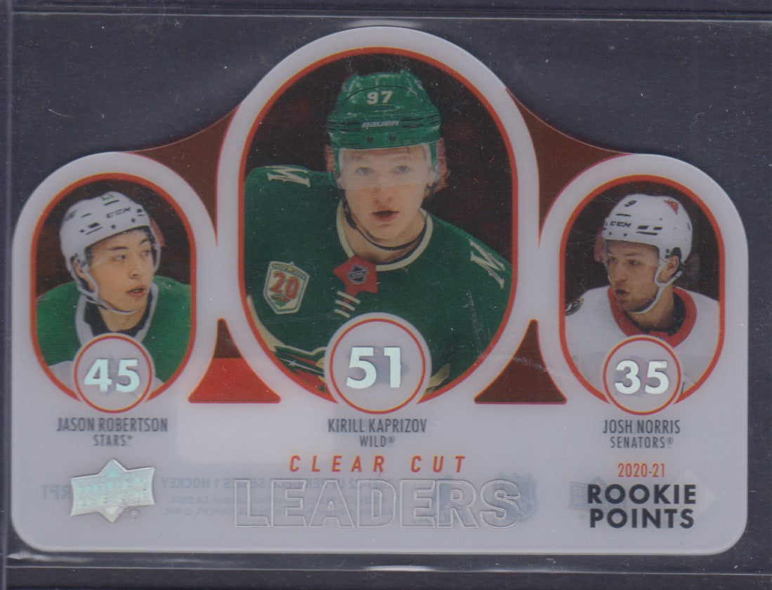 ROBERTSON / KAPRIZOV / NORRIS, 2021 Upper Deck Clear Cut Leaders #CCL-RPT