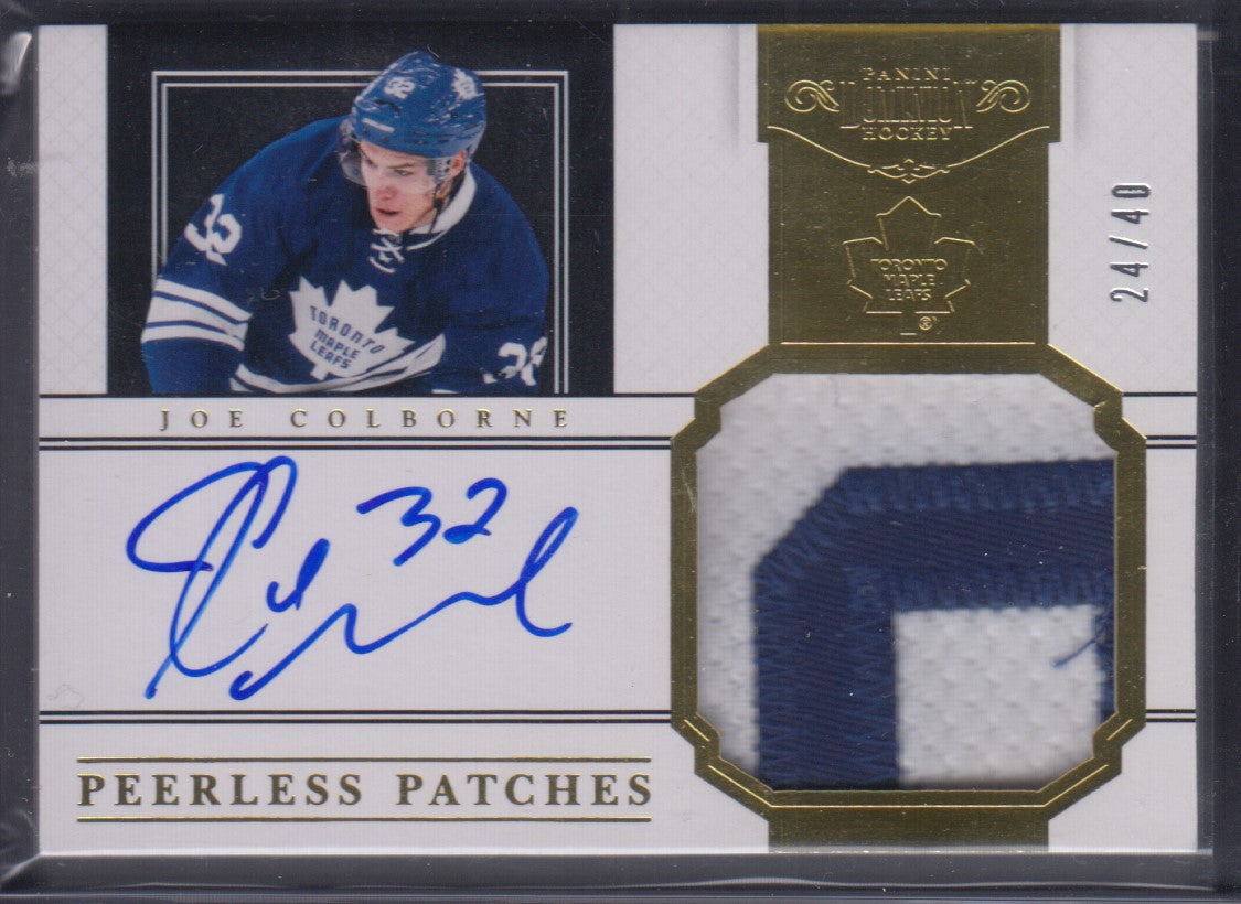 JOE COLBORNE, 2011 Panini Dominion Peerless Patches 24/40 Rookie