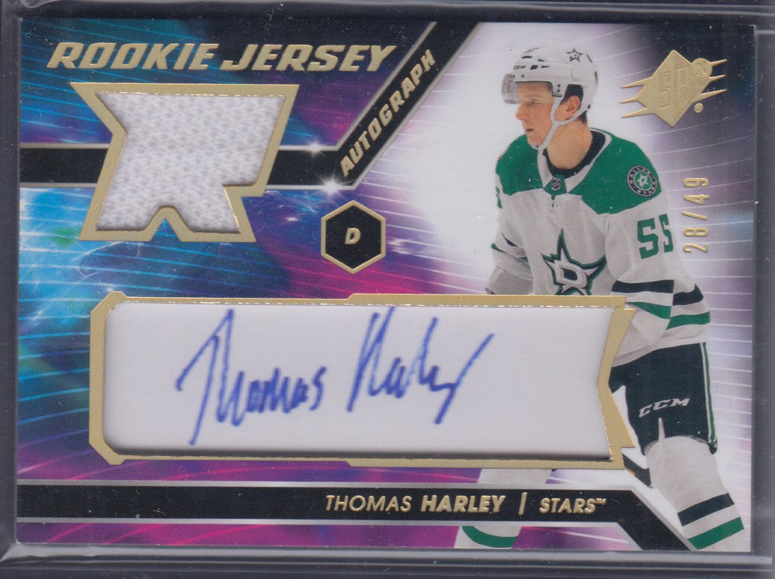THOMAS HARLEY, 2020 Upper Deck SPx Rookie Jersey Auto #TH, /49