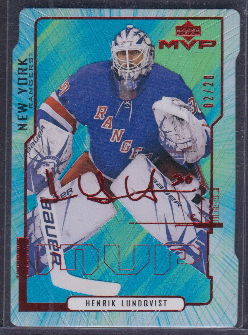 HENRIK LUNDQVIST, 2020 Upper Deck MVP Hockey #10, /20