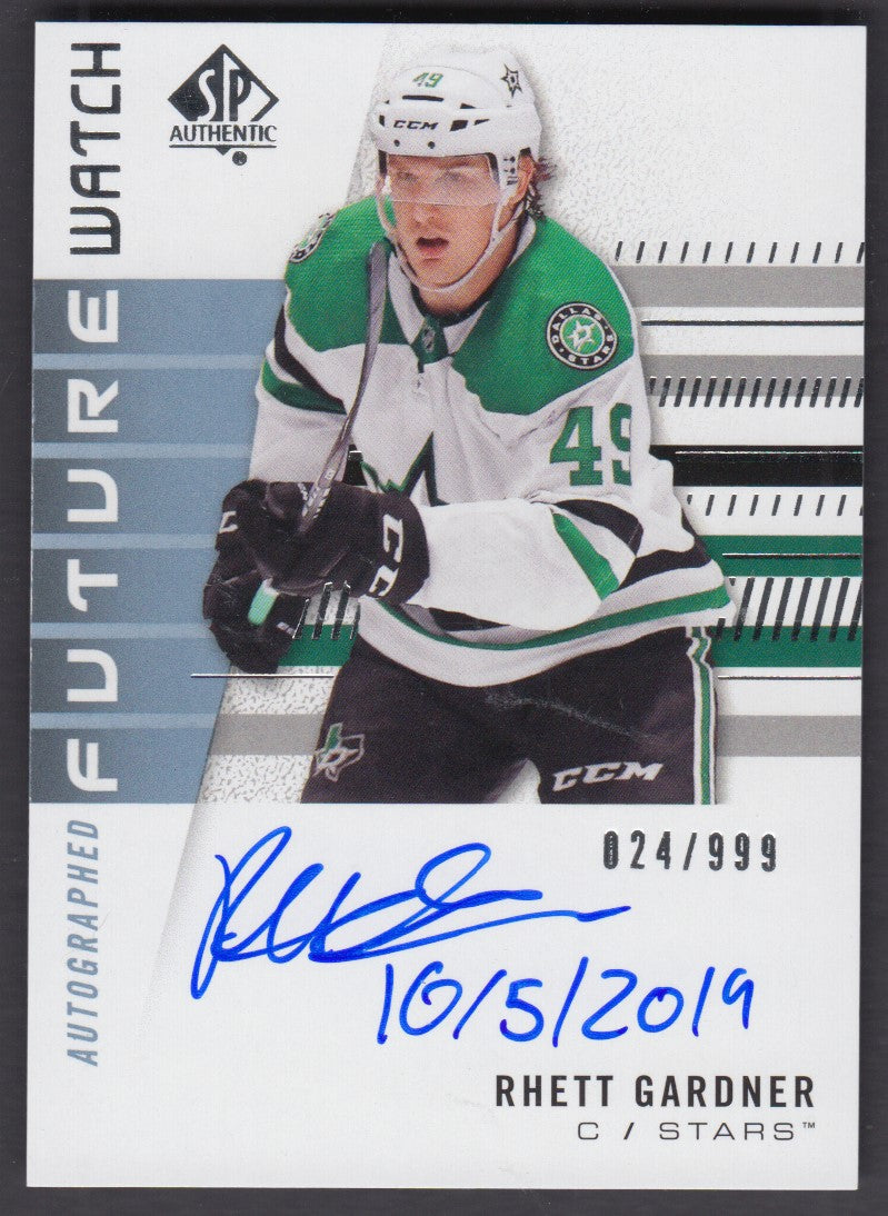 RHETT GARDNER, 2019 SP Autographed Future Watch INSCRIBED #238, /999