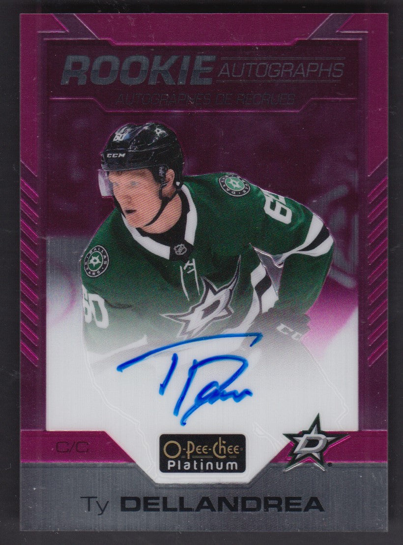 TY DELLANDREA, 2020 O-Pee-Chee Platinum Rookie Auto MATTE PINK #R-TD, /99