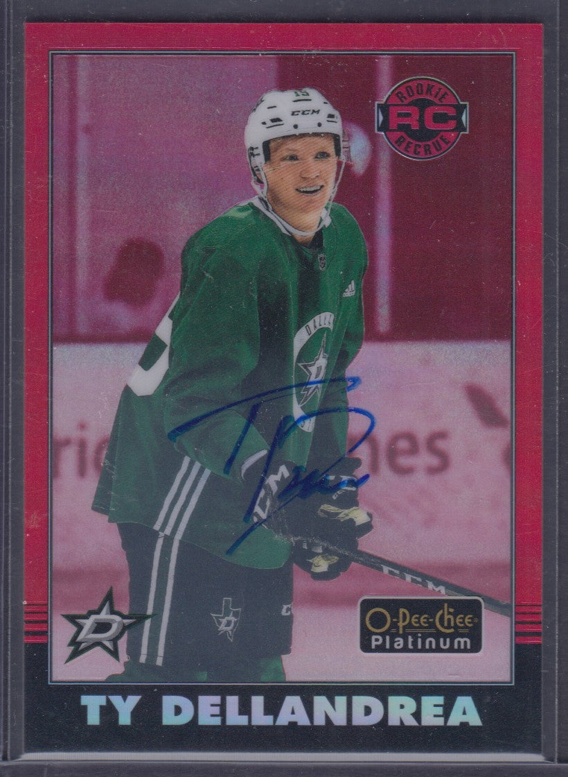 TY DELLANDREA, 2020 O-Pee-Chee Platinum RED RAINBOW AUTO #R-80