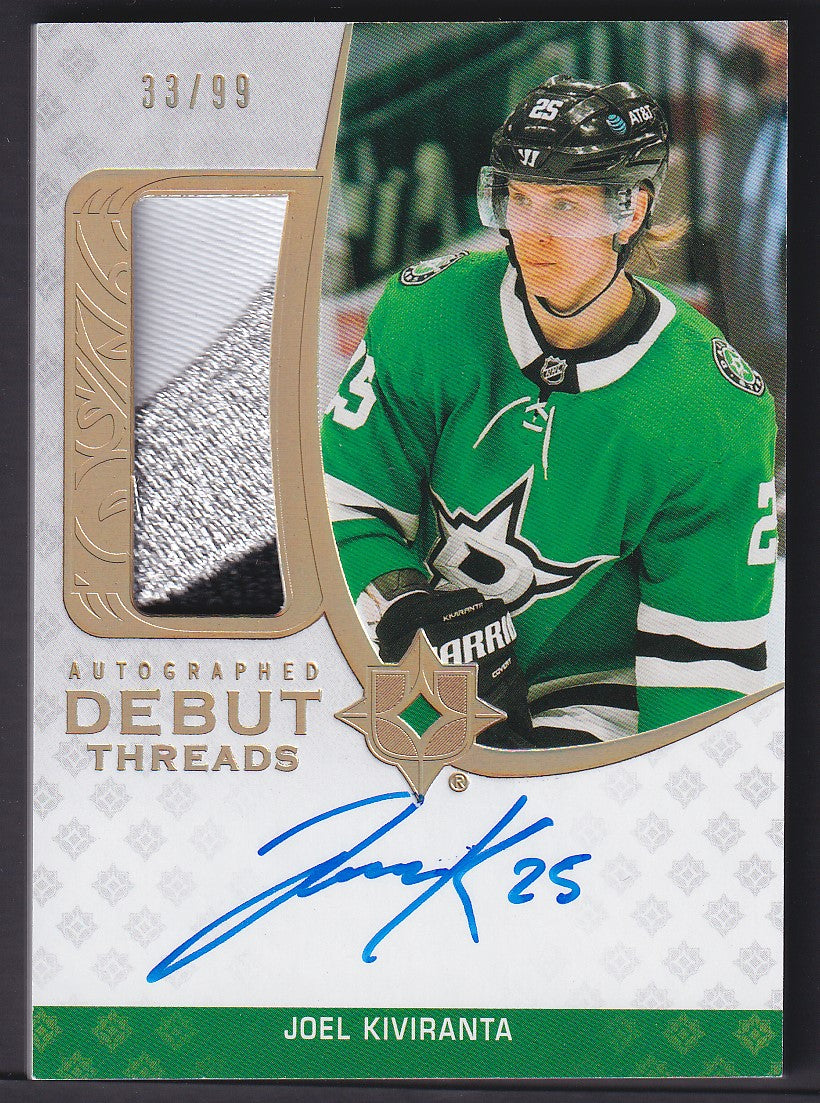 JOEL KIVIRANTA, 2020 Upper Deck Ultimate Autographed Debut Threads #ADT-JK, /99