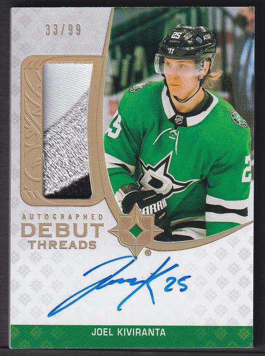 JOEL KIVIRANTA, 2020 Upper Deck Ultimate Autographed Debut Threads #ADT-JK, /99
