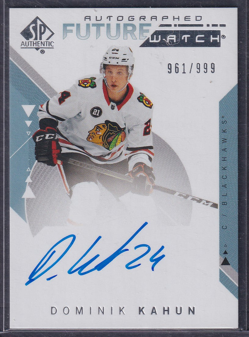 DOMINIK KAHUN, 2018 SP Authentic Future Watch Auto #231, /999