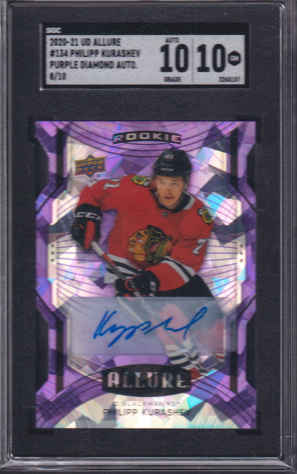 PHILIPP KURASHEV - 2020 Allure Rookie PURPLE DIAMOND AUTO #134, /10, SGC 10/10