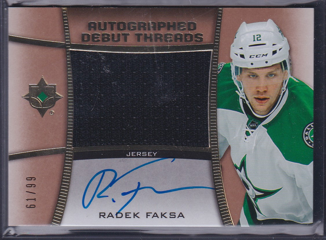 RADEK FAKSA, 2015 Upper Deck Ultimate Auto Debut Threads Jersey #ADT-RF, /99