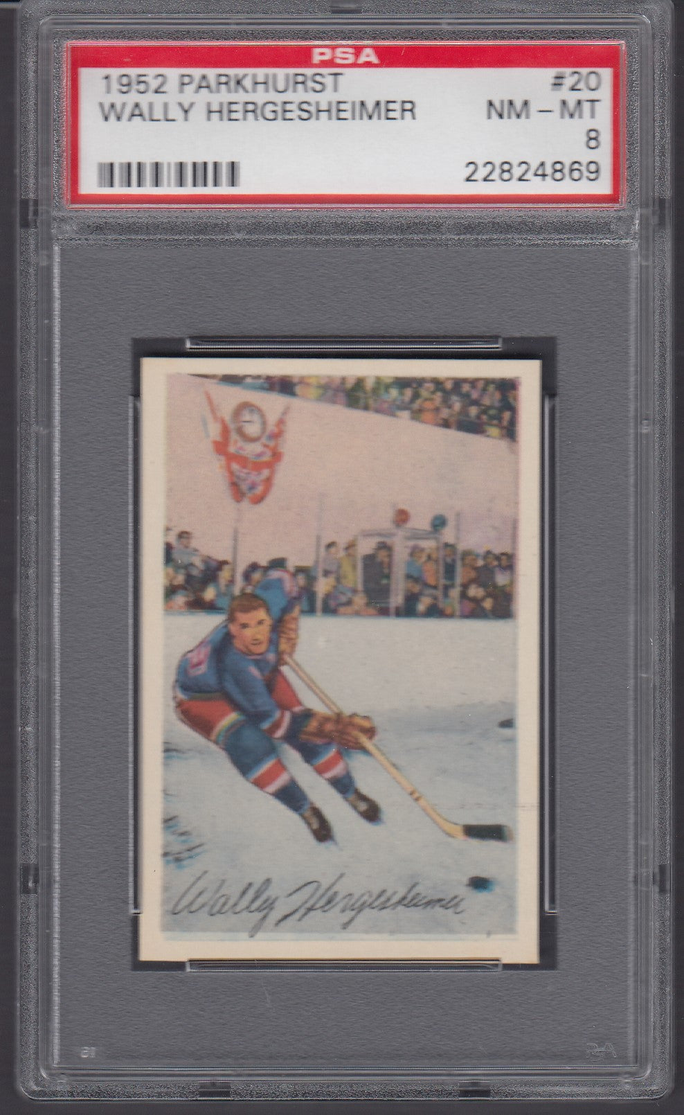 WALLY HERGESHEIMER, 1952 Parkhurst #20, PSA 8