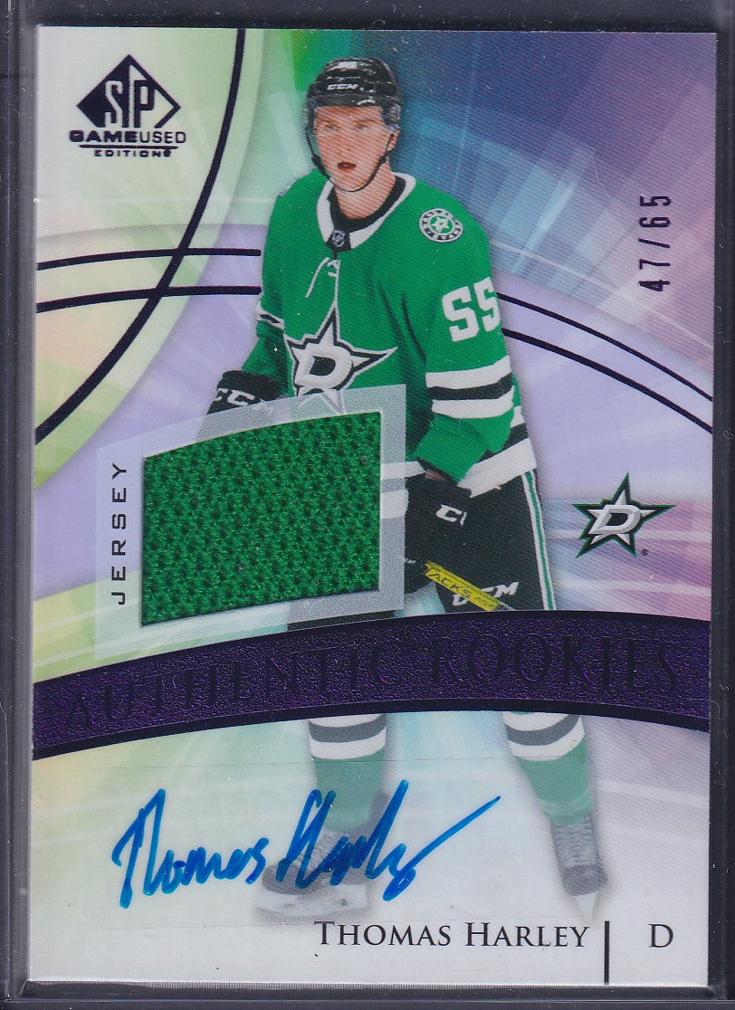 THOMAS HARLEY, 2020 SP Game Used Authentic Rookies Jersey Patch Auto #149, /65