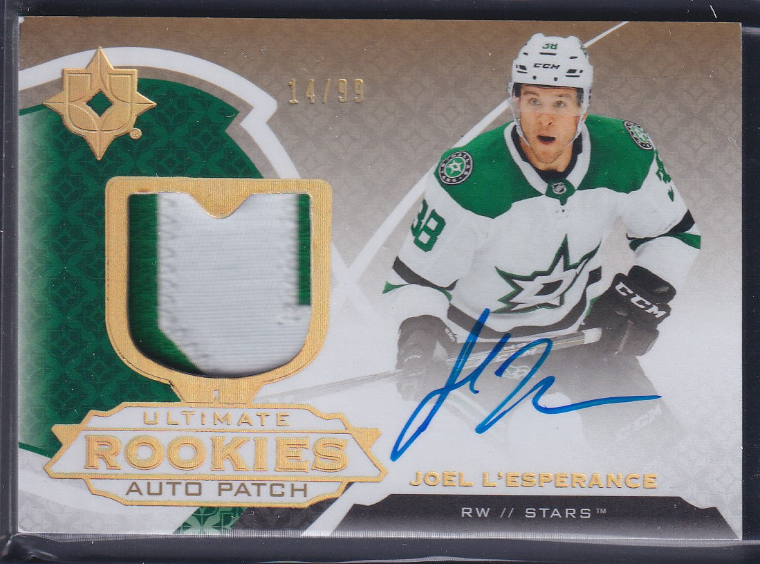 JOEL L'ESPERANCE, 2019 Upper Deck Ultimate Rookies Auto Patch #115, /99