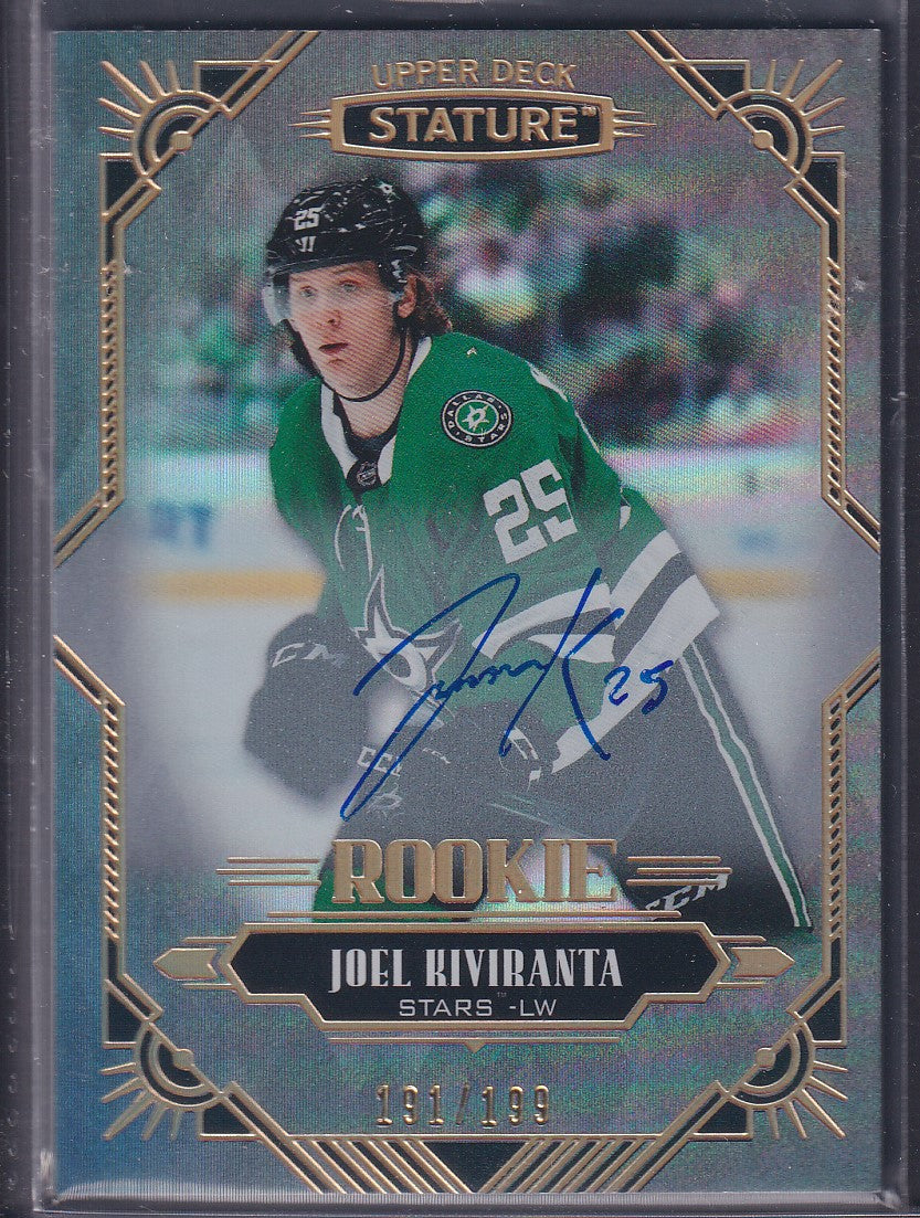 JOEL KIVIRANTA, 2020 Upper Deck Stature Rookie Auto #189, /199