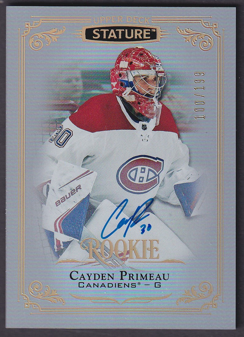 CAYDEN PRIMEAU - 2019 Upper Deck Young Stature Rookie Auto #105, /199