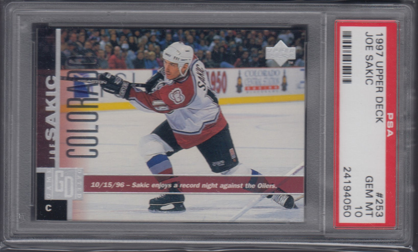 JOE SAKIC, 1997 Upper Deck #253, PSA 10