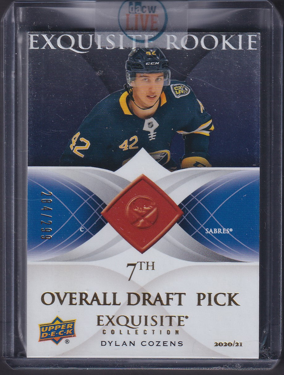 DYLAN COZENS - 2020 Upper Deck Exquisite Rookies Overall Draft Pick #06R-DC,/299