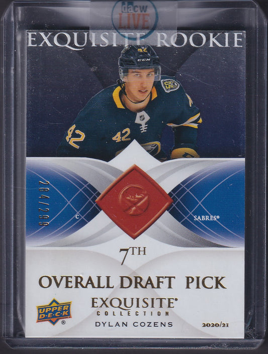 DYLAN COZENS - 2020 Upper Deck Exquisite Rookies Overall Draft Pick #06R-DC,/299