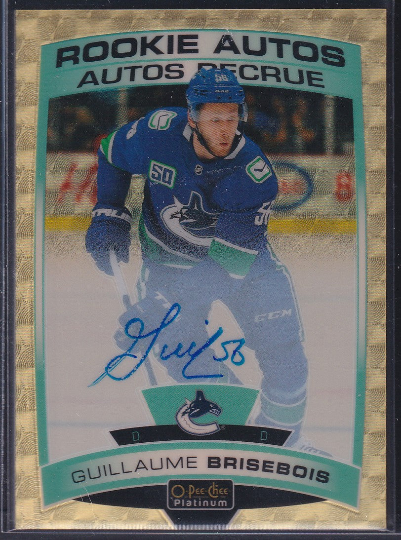 GUILLAUME BRISEBOIS - 2019 O-Pee-Chee Platinum GOLDEN TREASURES Auto #R-GB, 1/1