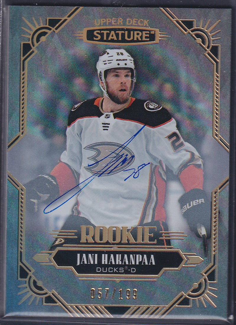 JANI HAKANPAA - 2020 Upper Deck Stature Rookie Auto #183, /199