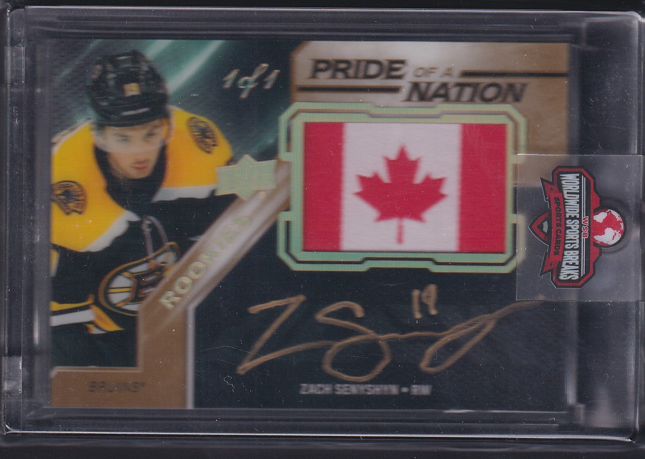 ZACH SENYSHYN - 2019 Upper Deck Pride of a Nation Rookie Auto #PNA-ZS, 1/1