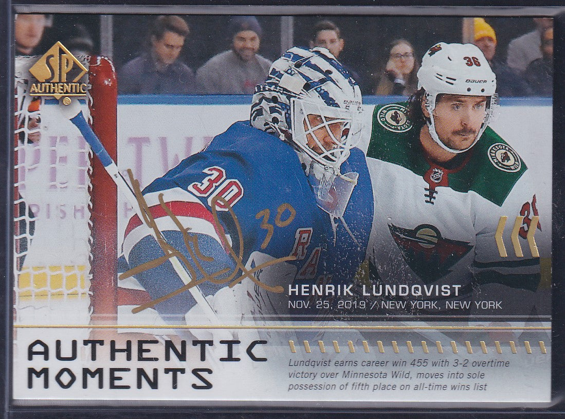 HENRIK LUNDQVIST - 2019 SP Authentic Authentic Moments Auto #116, SSP