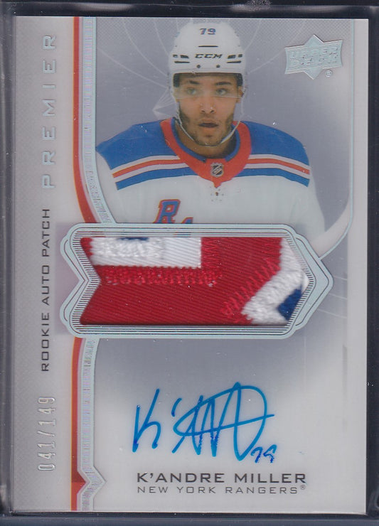 K'ANDRE MILLER - 2020 Upper Deck Premier Rookie Auto Patch #AR-KM, /149