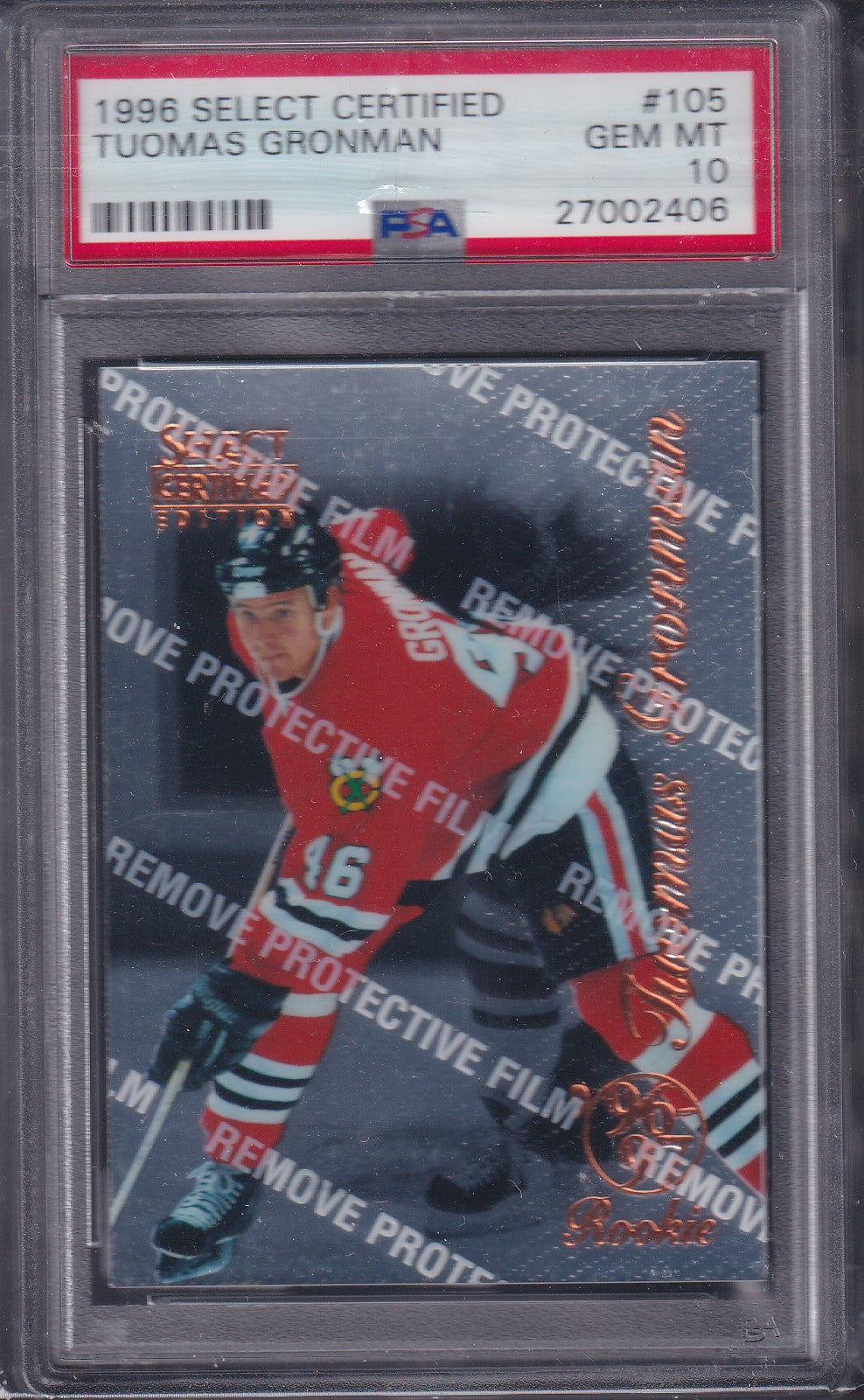 TUOMAS GRONMAN, 1996 Select Certified #105, PSA 10