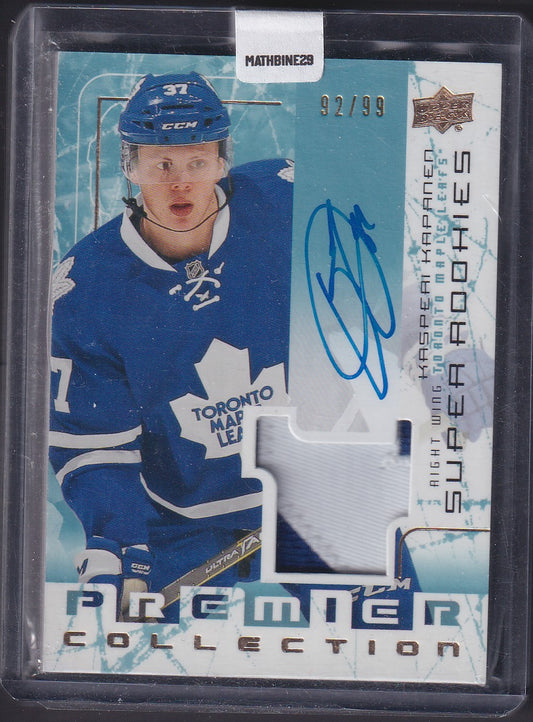KASPERI KAPANEN - 2016 Upper Deck Premier Super Rookies Auto Patch #SSR-KK, /99