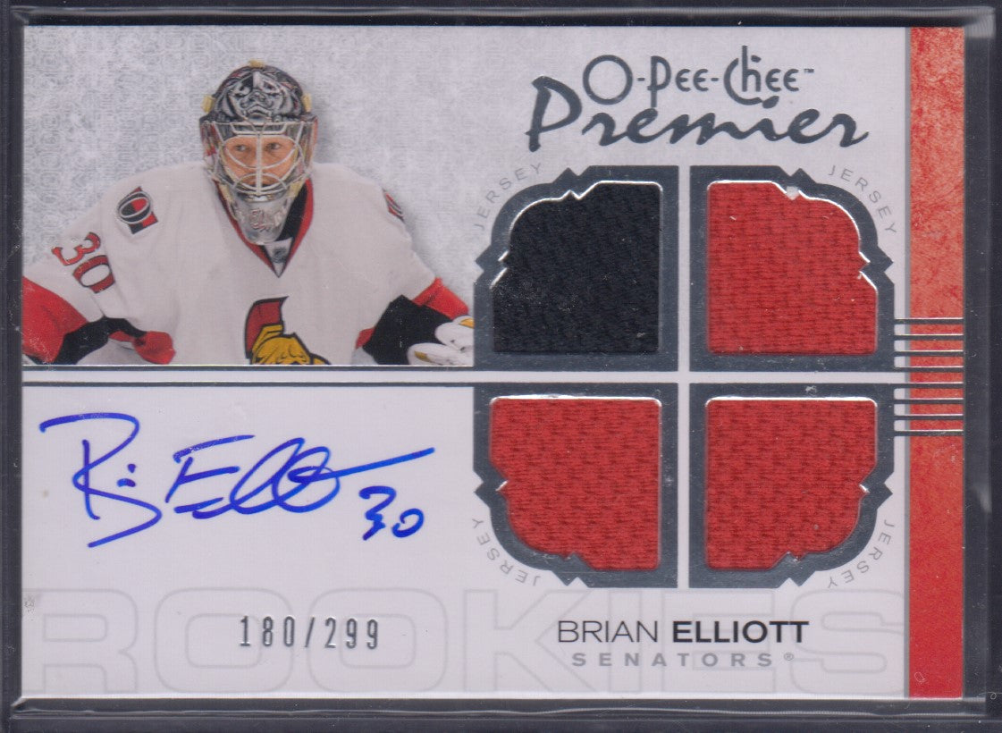 BRIAN ELLIOTT, 2007 O-Pee-Chee Premier #106, Auto/Patch, /299