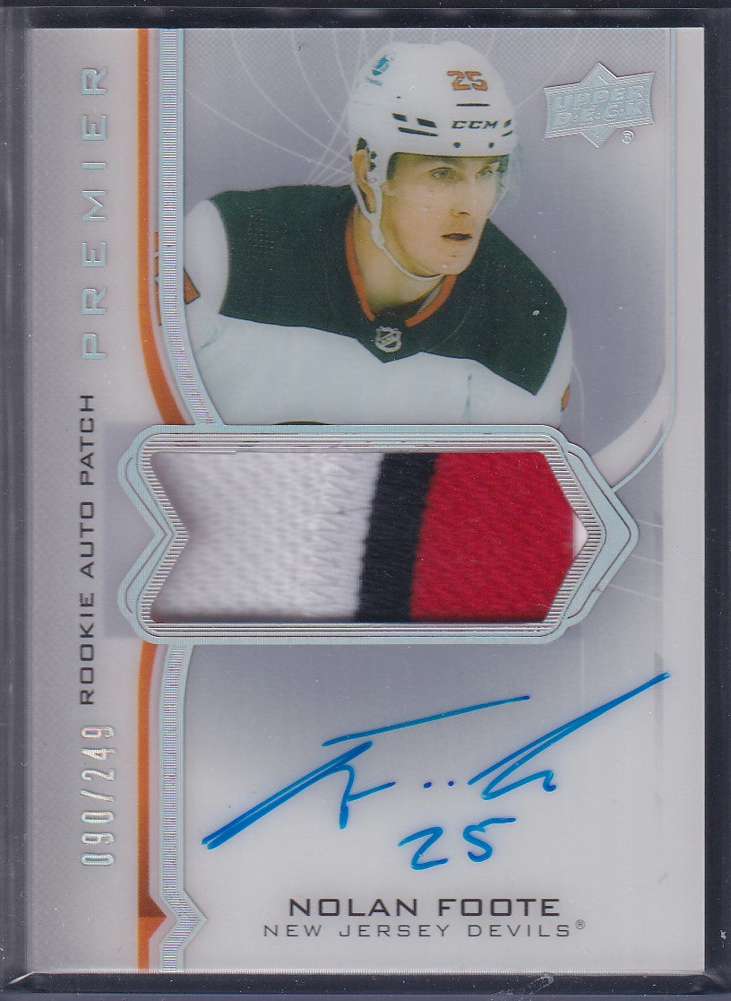 NOLAN FOOTE - 2020 Upper Deck Premier Rookie Auto Patch #AR-NF, /249