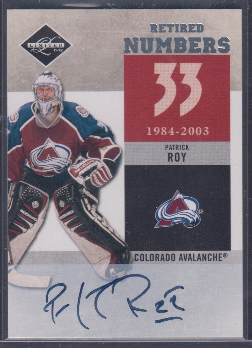 PATRICK ROY, 2011 Panini Retired Numbers, Auto, 1/25, HOF