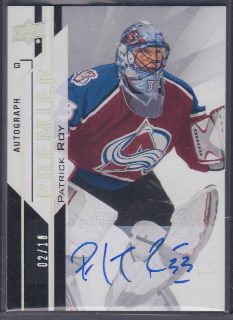 PATRICK ROY, 2018 UD Premier Autograph, Auto, /10, HOF