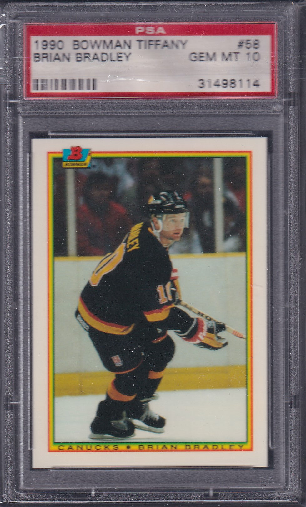 BRIAN BRADLEY, 1990 Bowman Tiffany #58, PSA 10