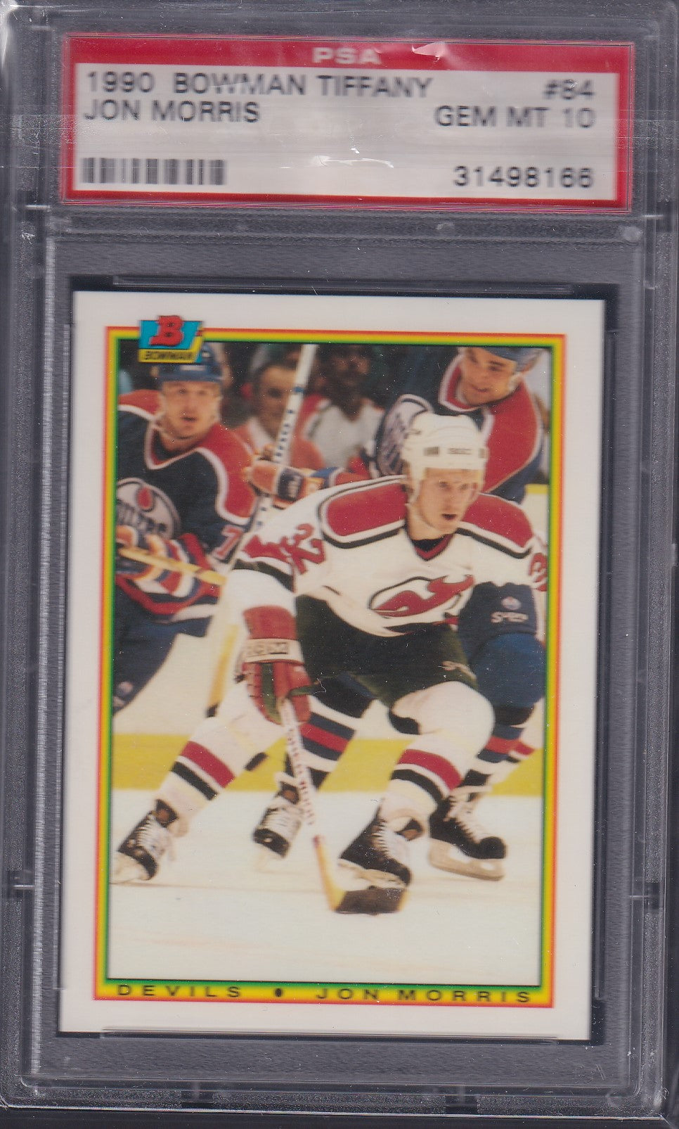 JON MORRIS, 1990 Bowman Tiffany #84, PSA 10