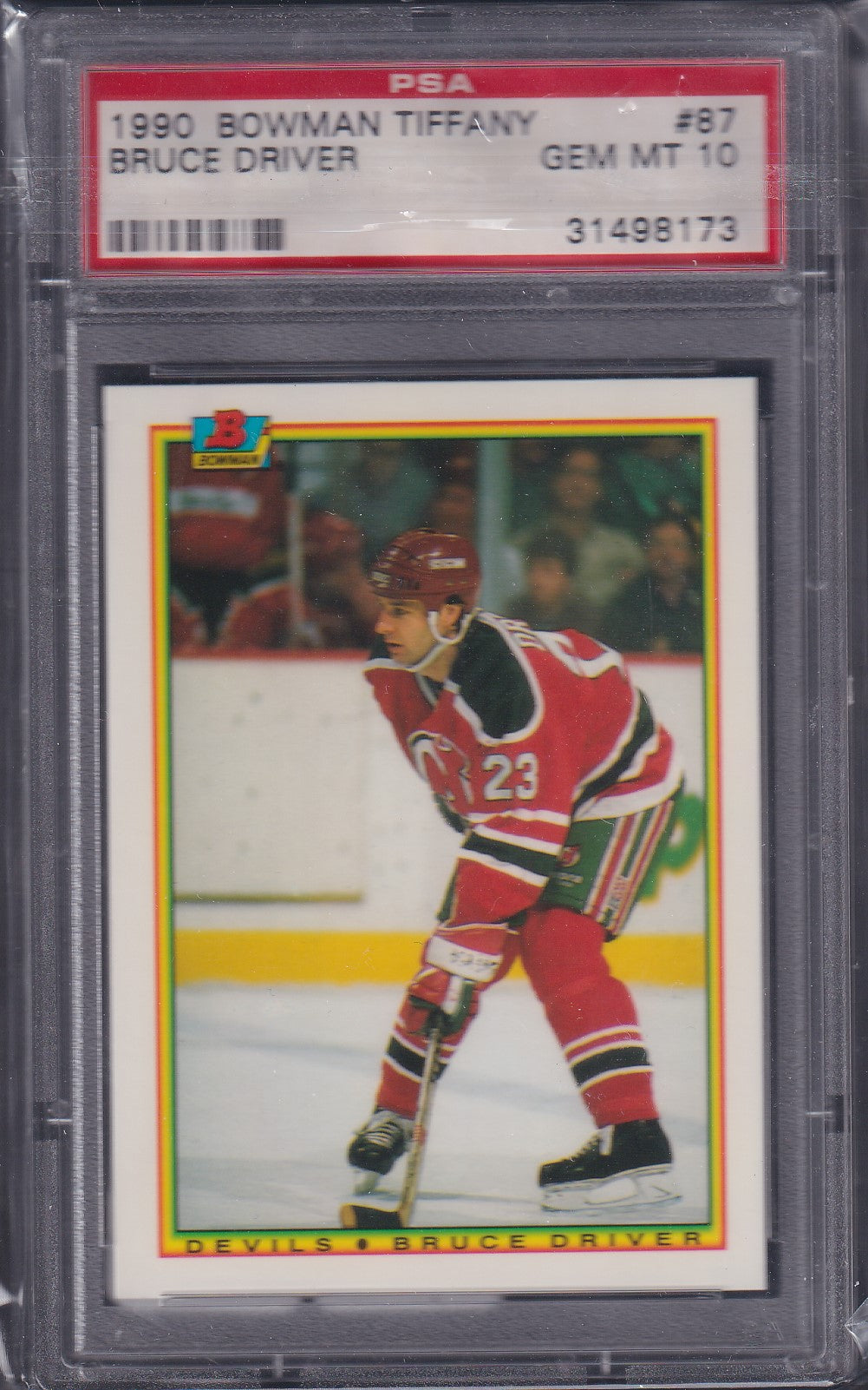 BRUCE DRIVER, 1990 Bowman Tiffany #87, PSA 10