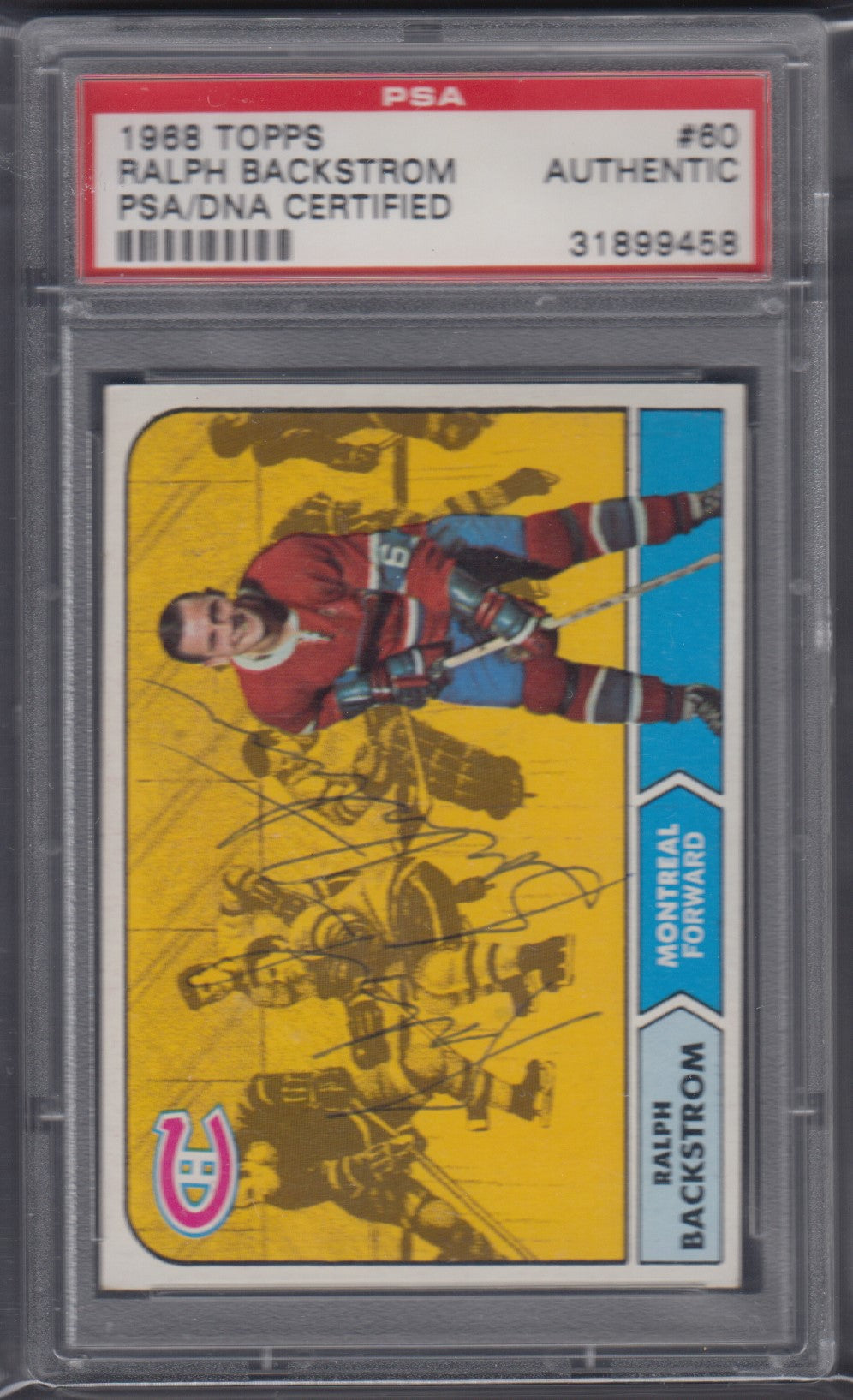 RALPH BACKSTROM, 1968 Topps Autograph #60, PSA/DNA Certified
