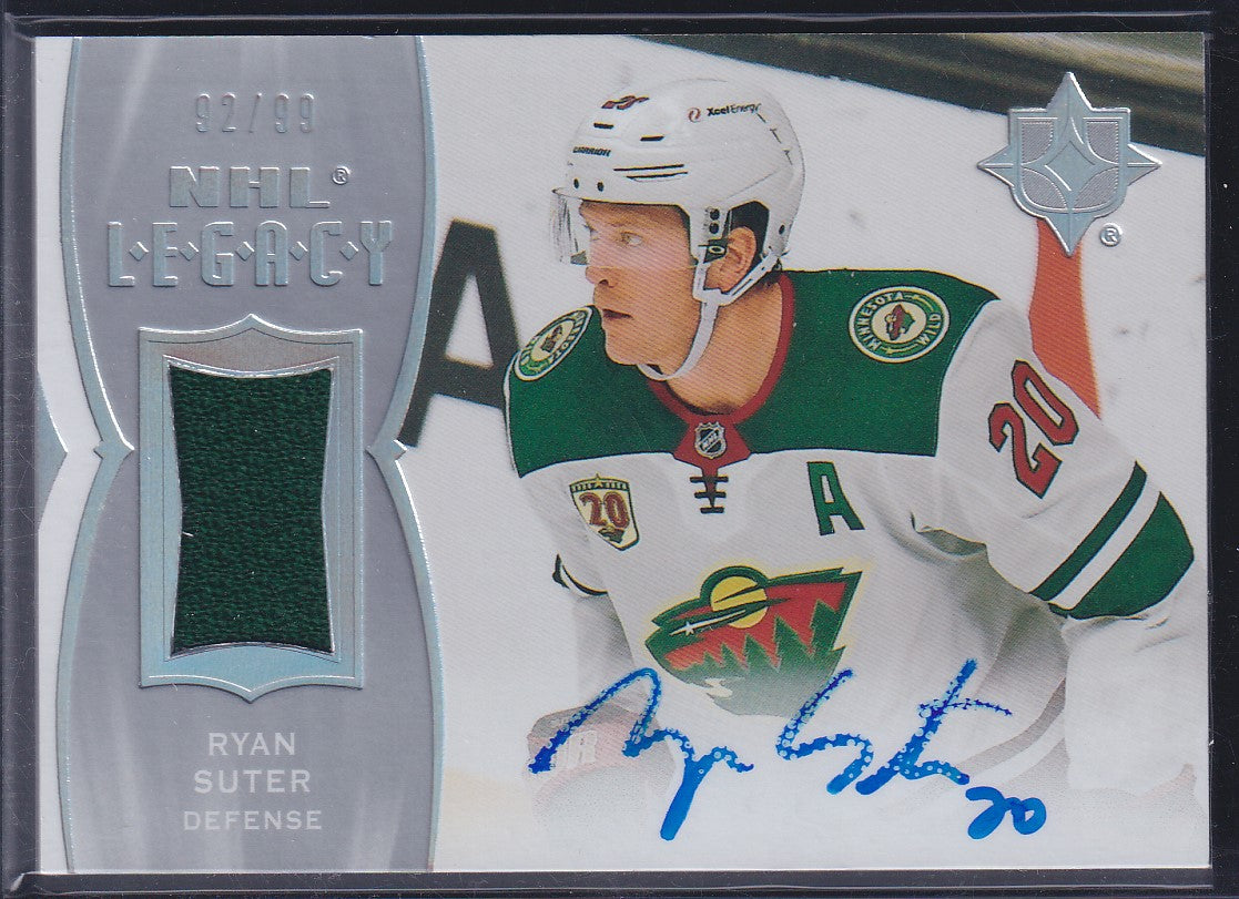 RYAN SUTER - 2020 Upper Deck Ultimate NHL Legacy Auto Patch #LA-RS, /99