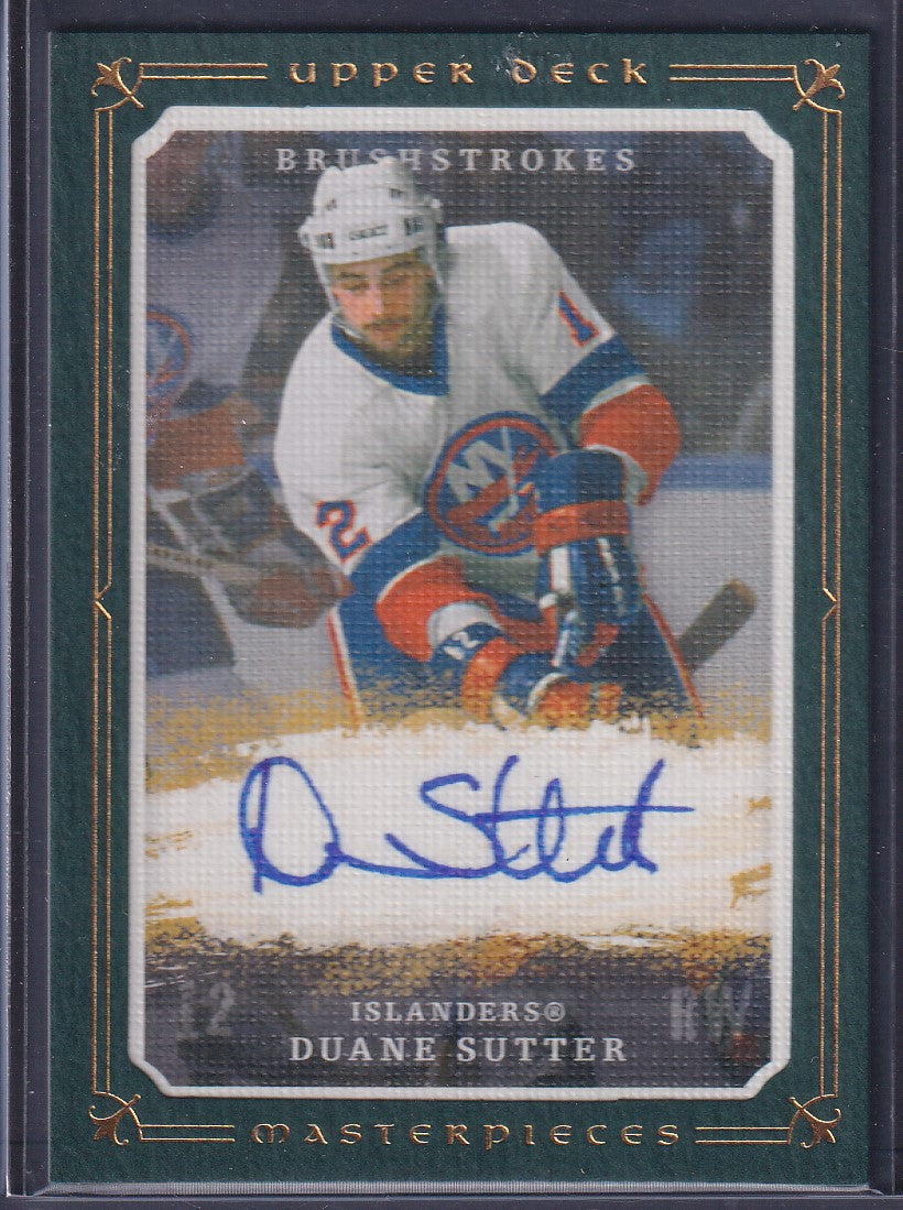 DUANE SUTTER - 2008 Upper Deck Masterpieces Brushstrokes Auto #MB-DU, /35