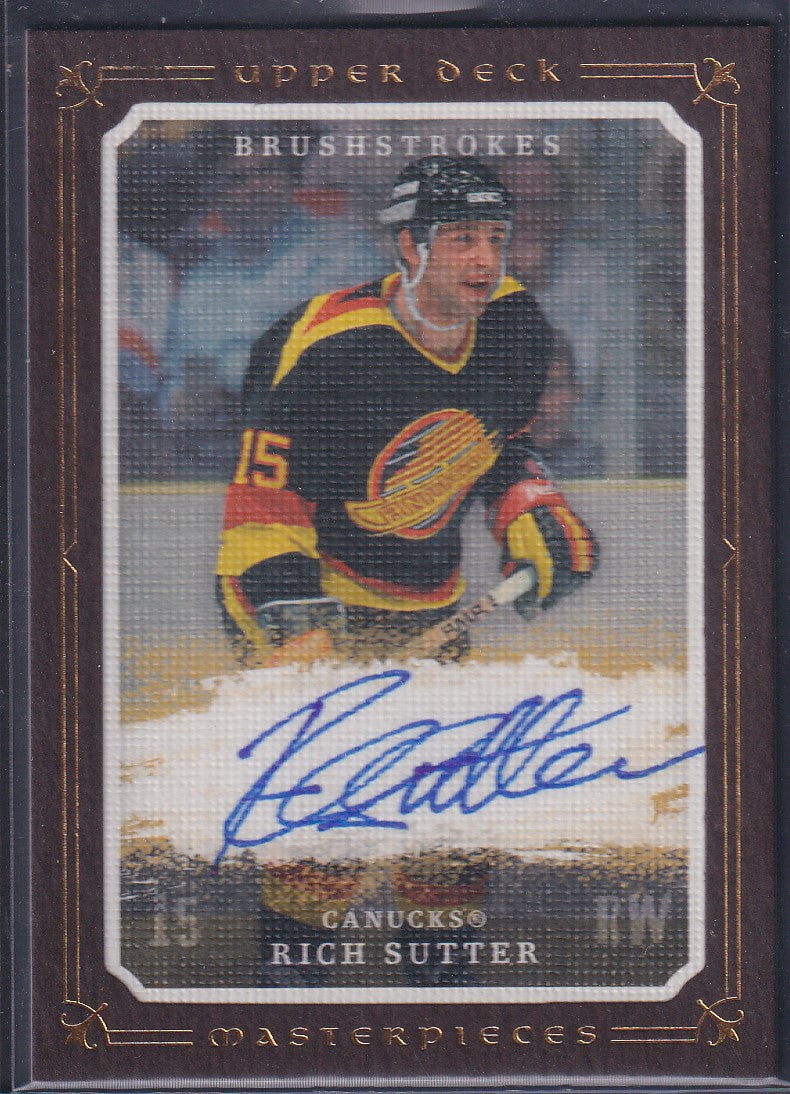 RICH SUTTER - 2008 Upper Deck Masterpieces Brushstrokes Auto #MB-RS