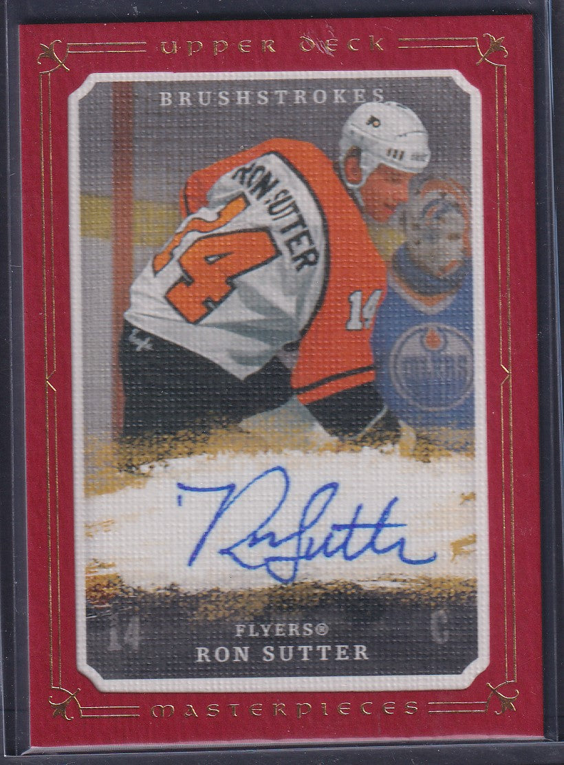 RON SUTTER - 2008 Upper Deck Masterpieces Brushstrokes Auto #MB-SR, /10