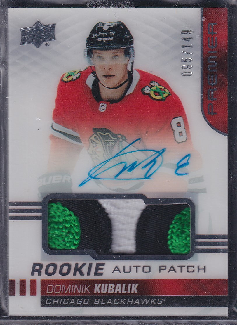 DOMINIK KUBALIK - 2019 Upper Deck Premier Rookie Auto Patch #AR-DK, /149