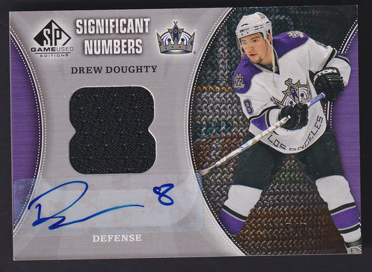 DREW DOUGHTY - 2009 SP Game Used Significant Numbers Auto Patch #SN-DD, /8
