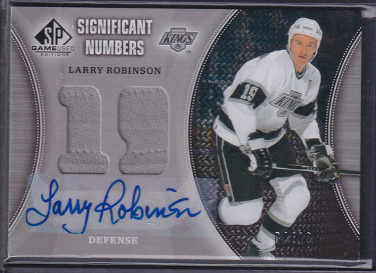 LARRY ROBINSON - 2009 SP Game Used Significant Numbers Auto Patch #SN-LR, /19