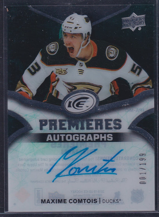 MAXIME COMTOIS - 2018 Upper Deck Ice Premieres Auto #IPA-MC, /199
